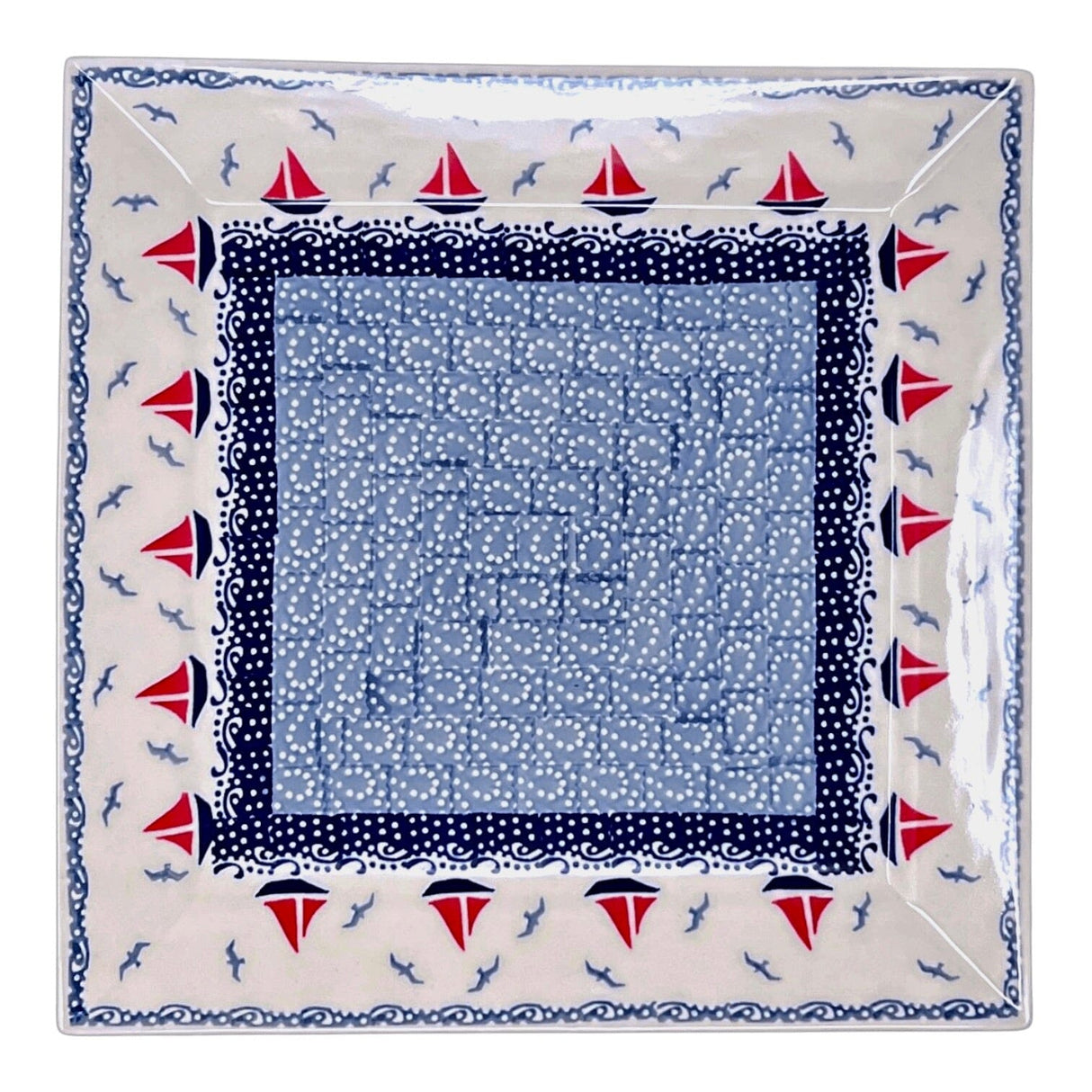 Plate, Square, Dinner, 11.25" Plate in "Smooth Seas" by Manufaktura | T145T-DPML