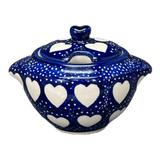 Bowl, Round, Sugar Bowl, 3" in "Sea of Hearts" by Manufaktura | C003T-SEA