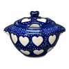 Polish Pottery 3" Sugar Bowl (Sea of Hearts) | C003T-SEA at PolishPotteryOutlet.com