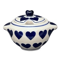 A picture of a Polish Pottery 3" Sugar Bowl (Whole Hearted) | C003T-SEDU as shown at PolishPotteryOutlet.com/products/3-sugar-bowl-whole-hearted-c003t-sedu