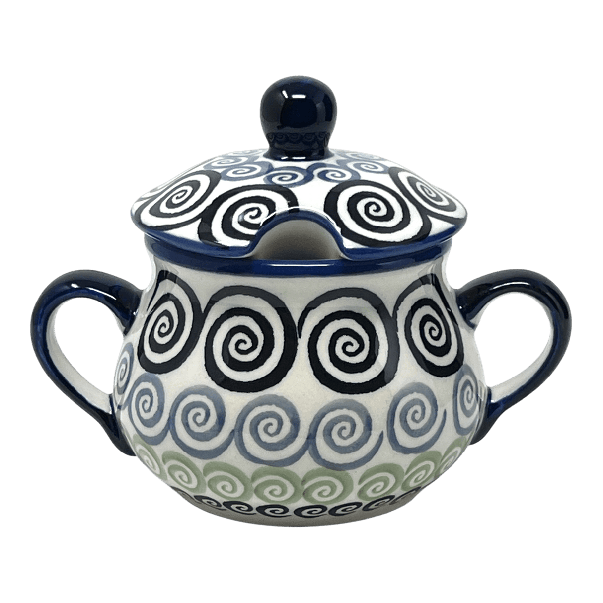 Bowl, Round, Sugar Bowl, 3.5" in "Hypnotic Whirlpool" by Manufaktura | C015M-CGZC