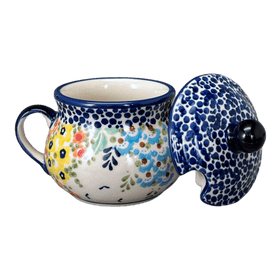 Polish Pottery 3.5" Traditional Sugar Bowl (Brilliant Garden) | C015S-DPLW Additional Image at PolishPotteryOutlet.com