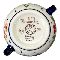 A picture of a Polish Pottery 3.5" Traditional Sugar Bowl (Brilliant Garden) | C015S-DPLW as shown at PolishPotteryOutlet.com/products/the-traditional-sugar-bowl-brilliant-garden-c015s-dplw