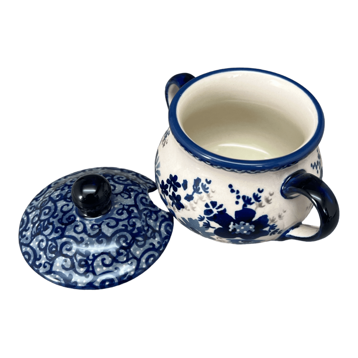 Bowl, Round, Sugar Bowl, 3.5" in "Blue Life" by Manufaktura | C015S-EO39