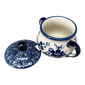 Polish Pottery 3.5" Traditional Sugar Bowl (Blue Life) | C015S-EO39 Additional Image at PolishPotteryOutlet.com
