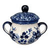 Polish Pottery 3.5" Traditional Sugar Bowl (Blue Life) | C015S-EO39 at PolishPotteryOutlet.com