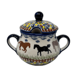 Bowl, Round, Sugar Bowl, 3.5" in "Wild Horses" by Manufaktura | C015S-INK1