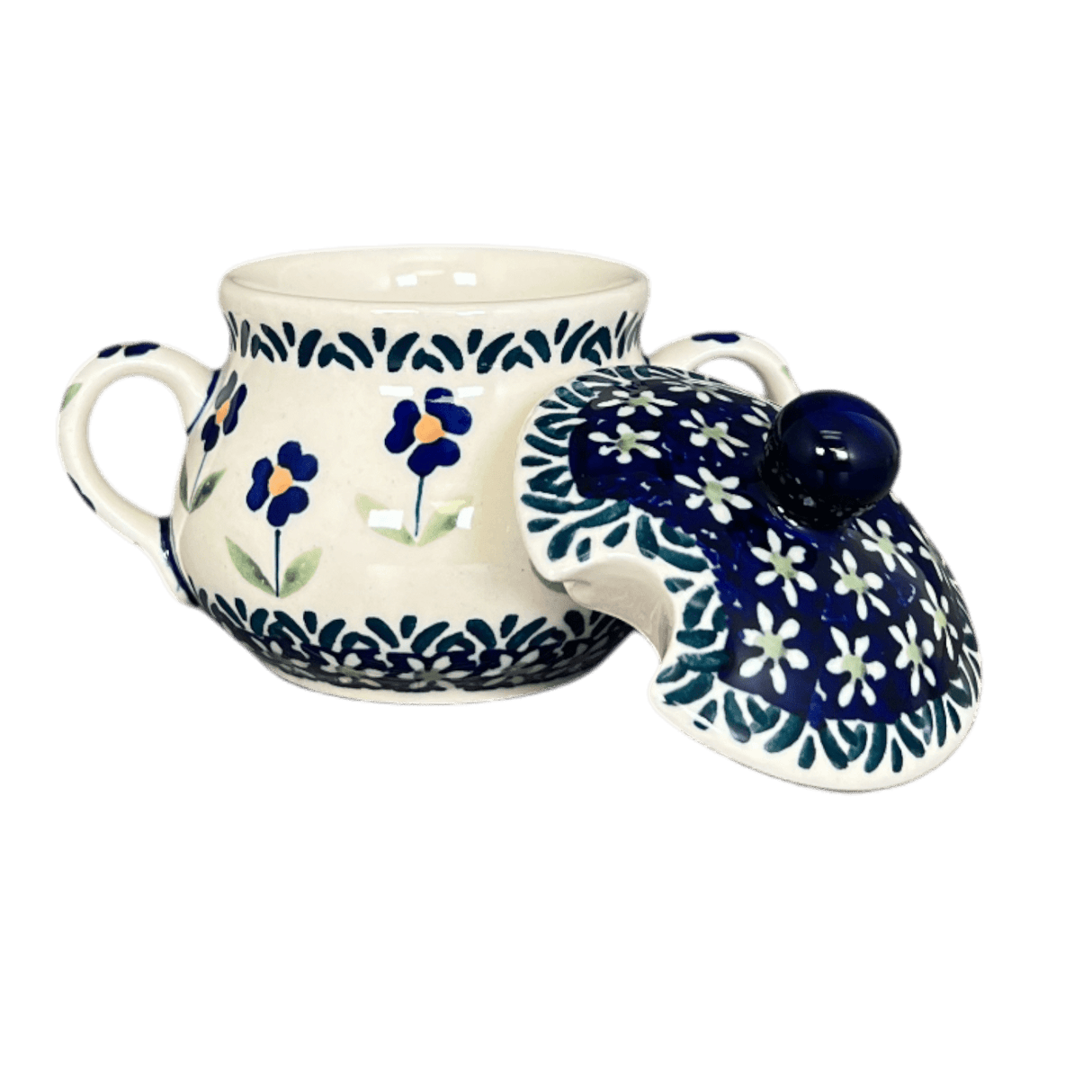 Bowl, Round, Sugar Bowl, 3.5" in "Forget Me Not" by Manufaktura | C015T-ASS