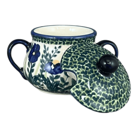 Bowl, Round, Sugar Bowl, 3.5" in "Bouncing Blue Blossoms" by Manufaktura | C015U-IM03