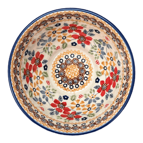 Polish Pottery 5.5" Fancy Bowl (Ruby Duet) | C018S-DPLC Additional Image at PolishPotteryOutlet.com