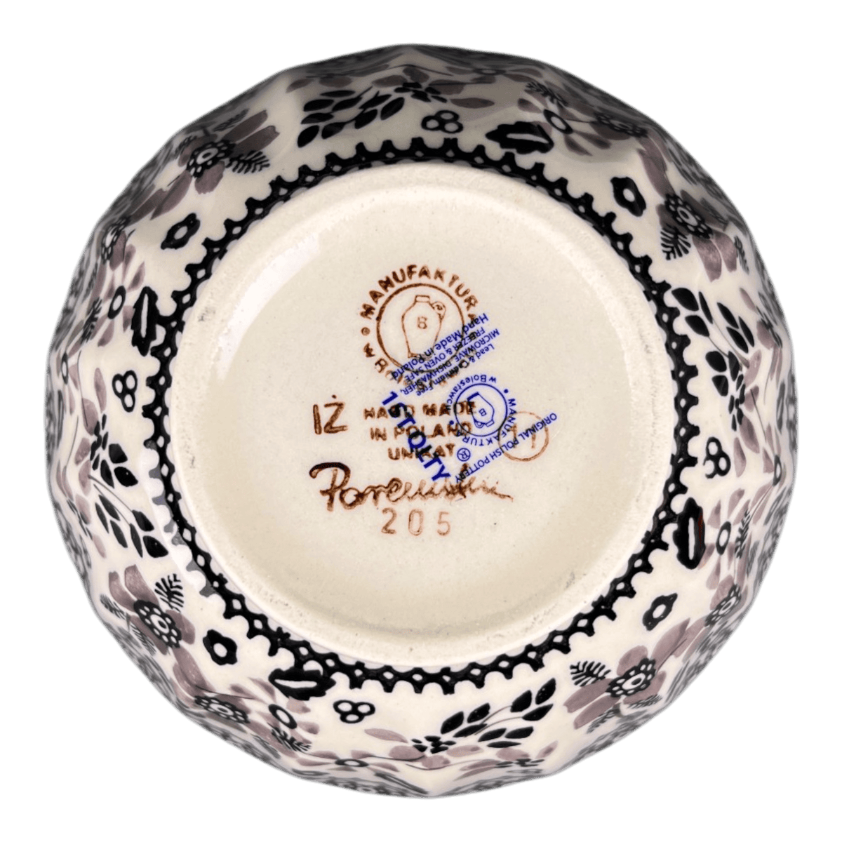 Bowl, Round, Fancy, 5.5" in "Duet in Black & Grey" by Manufaktura | C018S-DPSC