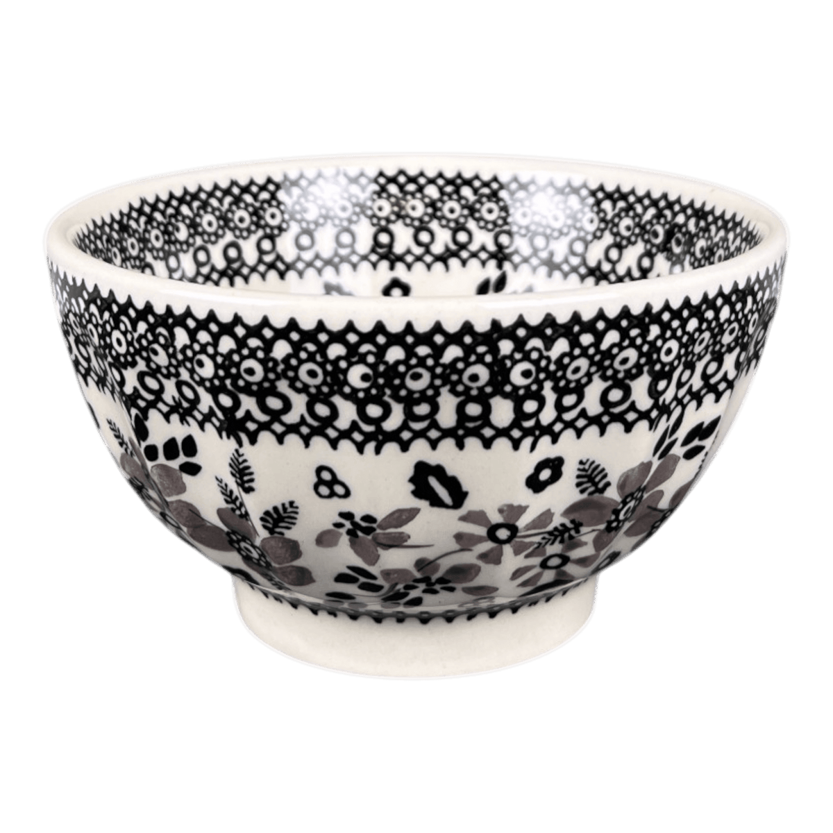 Bowl, Round, Fancy, 5.5" in "Duet in Black & Grey" by Manufaktura | C018S-DPSC