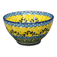 A picture of a Polish Pottery 5.5" Fancy Bowl (Sunnyside Up) | C018S-GAJ as shown at PolishPotteryOutlet.com/products/5-5-fancy-bowl-sunnyside-up-c018s-gaj