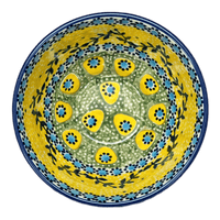 A picture of a Polish Pottery 5.5" Fancy Bowl (Sunnyside Up) | C018S-GAJ as shown at PolishPotteryOutlet.com/products/5-5-fancy-bowl-sunnyside-up-c018s-gaj