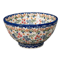 A picture of a Polish Pottery 5.5" Fancy Bowl (Wildflower Delight) | C018S-P273 as shown at PolishPotteryOutlet.com/products/5-5-fancy-bowl-wildflower-delight-c018s-p273