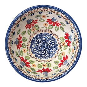 Polish Pottery 5.5" Fancy Bowl (Mediterranean Blossoms) | C018S-P274 Additional Image at PolishPotteryOutlet.com