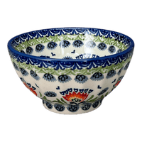 A picture of a Polish Pottery 5.5" Fancy Bowl (Floral Fans) | C018S-P314 as shown at PolishPotteryOutlet.com/products/5-5-fancy-bowl-floral-fans-c018s-p314