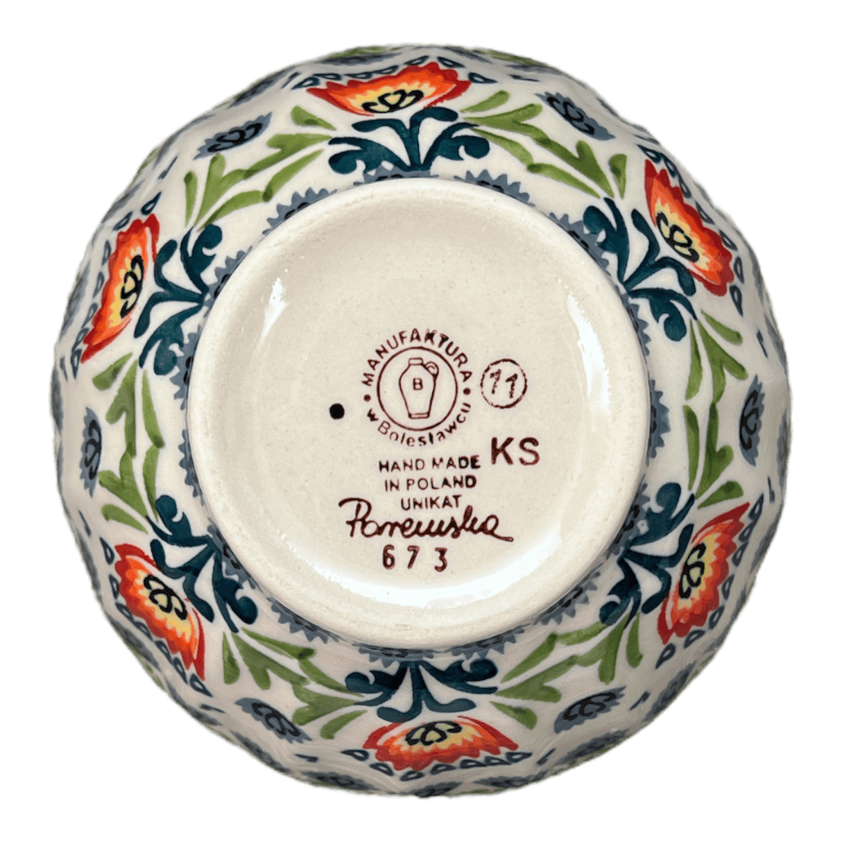 Bowl, Round, Fancy, 5.5" in "Floral Fans" by Manufaktura | C018S-P314