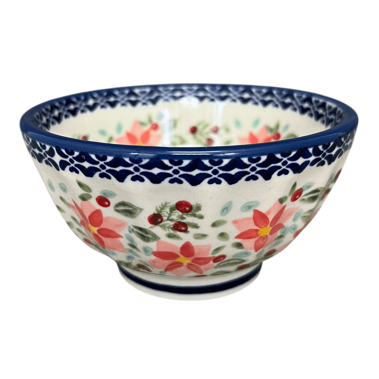 Bowl, Round, Fancy, 5.5" in "Pink Poinsettia" by Manufaktura | C018S-PS14