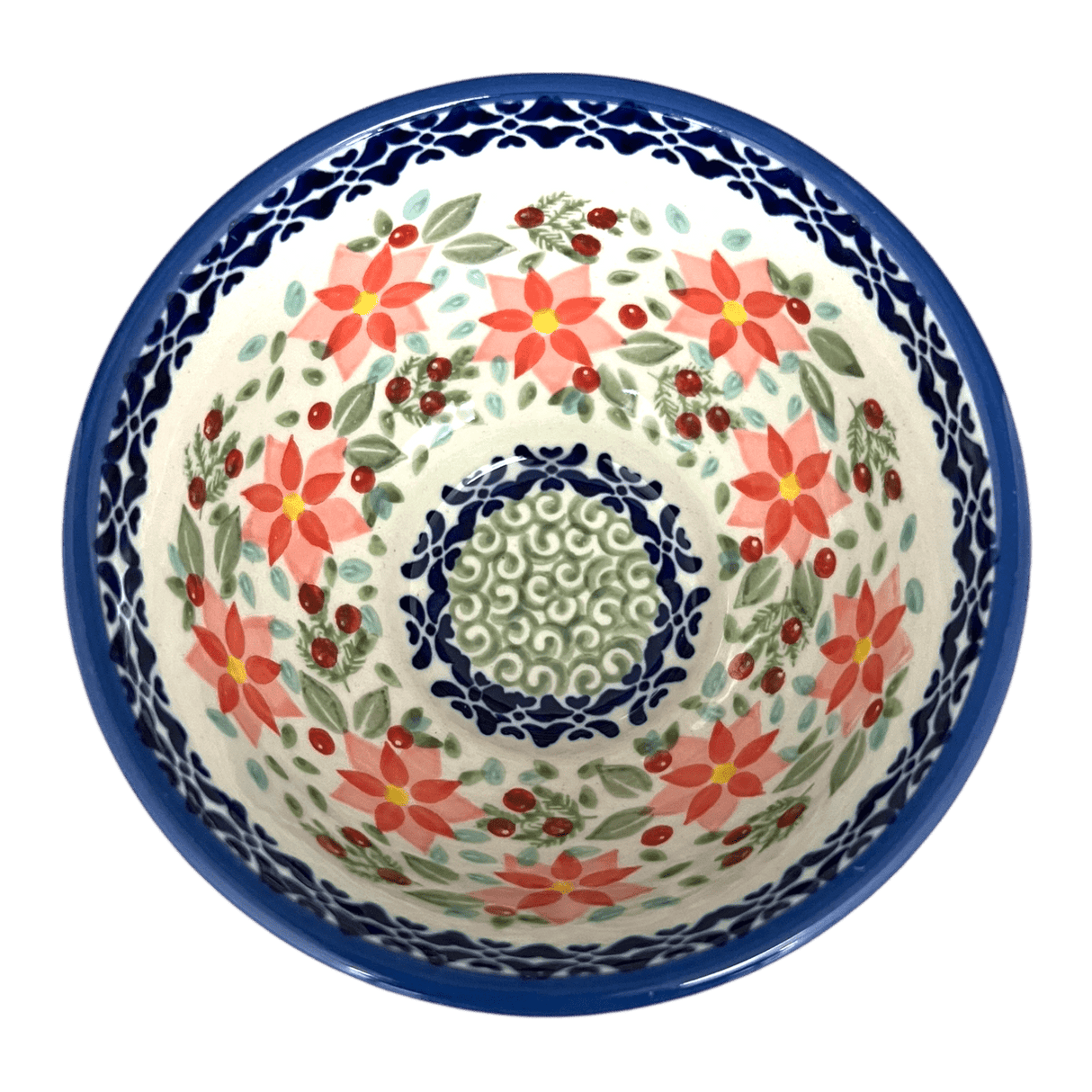 Bowl, Round, Fancy, 5.5" in "Pink Poinsettia" by Manufaktura | C018S-PS14