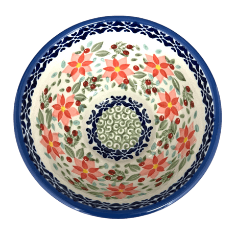 Bowl, Round, Fancy, 5.5" in "Pink Poinsettia" by Manufaktura | C018S-PS14