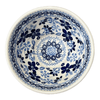 A picture of a Polish Pottery 5.5" Fancy Bowl (Duet in Blue) | C018S-SB01 as shown at PolishPotteryOutlet.com/products/5-5-fancy-bowl-duet-in-blue-c018s-sb01