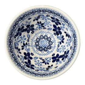 Polish Pottery 5.5" Fancy Bowl (Duet in Blue) | C018S-SB01 Additional Image at PolishPotteryOutlet.com