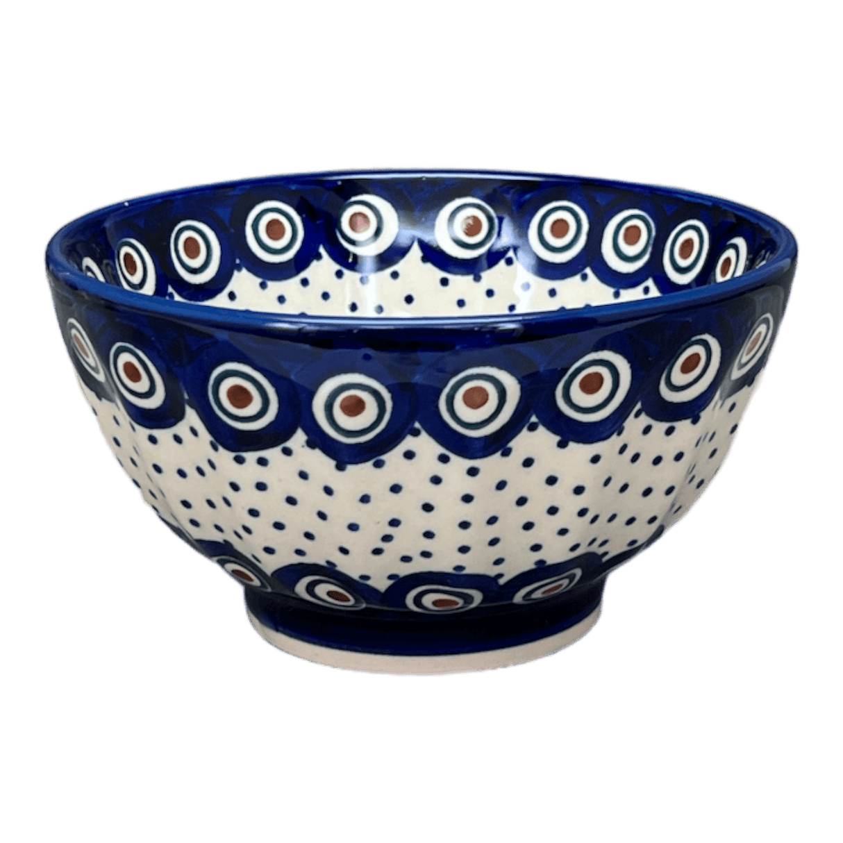 Bowl, Round, Fancy, 5.5" in "Peacock Dot" by Manufaktura | C018U-54K