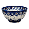 Polish Pottery 5.5" Fancy Bowl (Peacock Dot) | C018U-54K at PolishPotteryOutlet.com