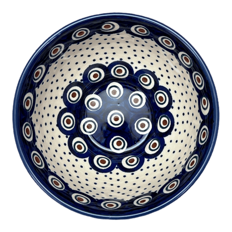 Bowl, Round, Fancy, 5.5" in "Peacock Dot" by Manufaktura | C018U-54K