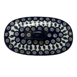 Baker, Oval, Lid, Handles, Small 11" x 5.5" in "Peacock" by Manufaktura | C021T-54