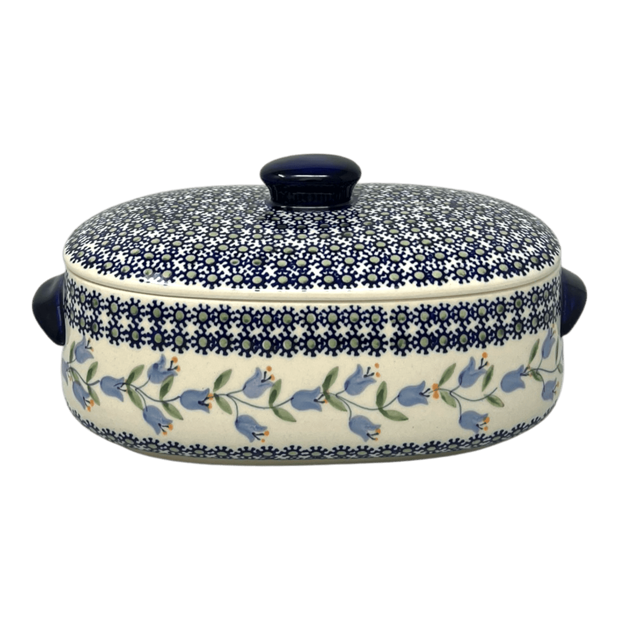 Baker, Oval, Lid, Handles, Small 11" x 5.5" in "Lily of the Valley" by Manufaktura | C021T-ASD