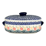 Baker, Oval, Lid, Handles, Small 11" x 5.5" in "Flower Power" by Manufaktura | C021T-JS14