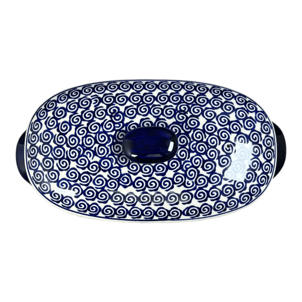 Baker, Oval, Lid, Handles, Small 11" x 5.5" in "Flower Power" by Manufaktura | C021T-JS14