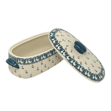 Baker, Oval, Lid, Handles, Small 11" x 5.5" in "Lucky Duck" by Manufaktura | C021T-P322