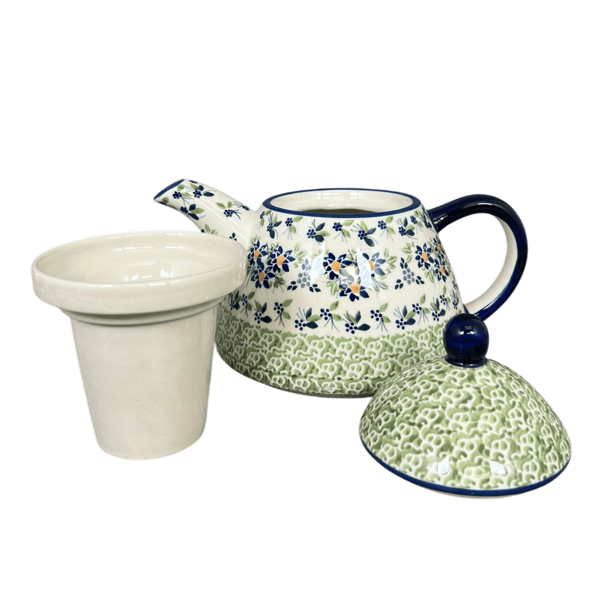 Tea Infuser Teapot, 38 oz in "Garden Splendor" by Manufaktura | C028S-GM11