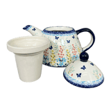 Tea Infuser Teapot, 38 oz in "Butterfly Bounty" by Manufaktura | C028S-WK76