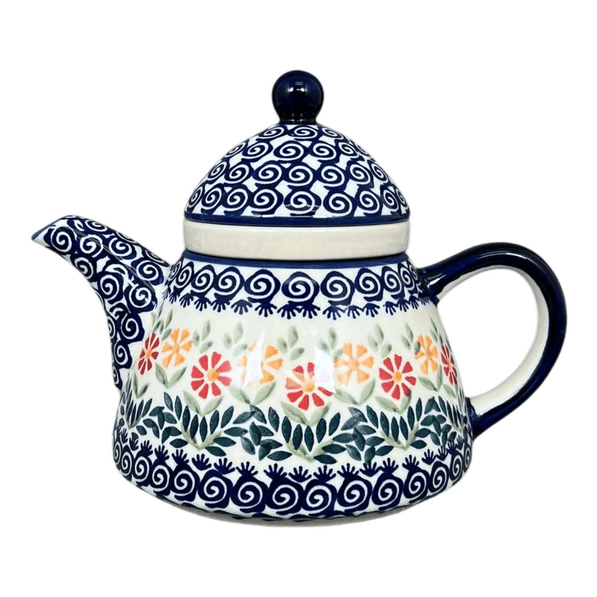 Tea Infuser Teapot, 38 oz in "Flower Power" by Manufaktura | C028T-JS14