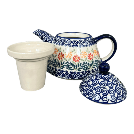 Tea Infuser Teapot, 38 oz in "Flower Power" by Manufaktura | C028T-JS14