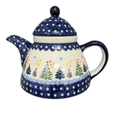 Tea Infuser Teapot, 38 oz in "Festive Forest" by Manufaktura | C028U-INS6
