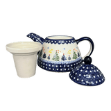 Tea Infuser Teapot, 38 oz in "Festive Forest" by Manufaktura | C028U-INS6
