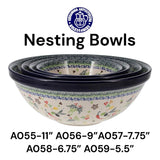 Bowl, Round, Kitchen, 6.75" in "Ring of Green" by Ceramika Artystyczna | A058-1479X