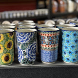 Tumbler, 12 oz in "Blue Dahlia" by Ceramika Artystyczna | A076-U1473