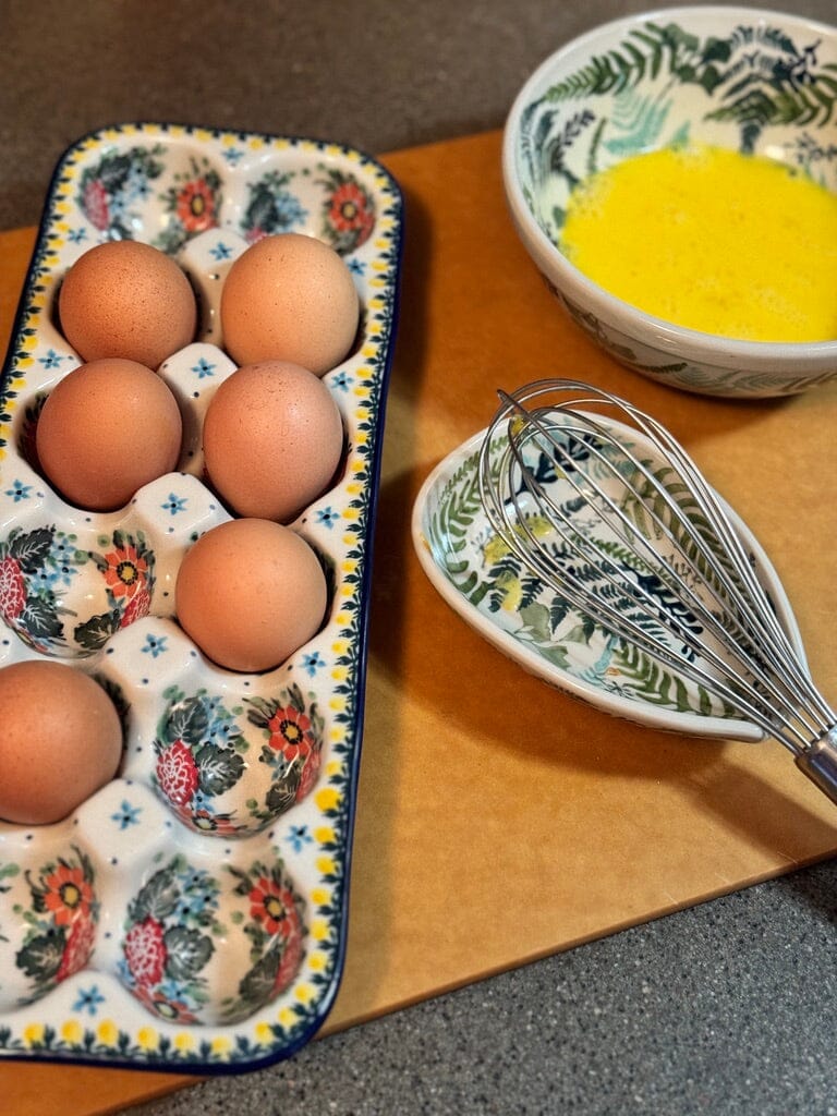 Egg Carton, 13.25" x 5" in "Hummingbird Bouquet" by Ceramika Artystyczna | AC28-U3357