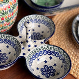 Bowl, Round, 3-Bowl, Divided Server in "Starry Sea" by Ceramika Artystyczna | AB34-454C