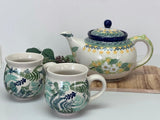 Mug, Belly Mug, 16 oz Large in "Scattered Ferns" by Manufaktura | K068S-GZ39