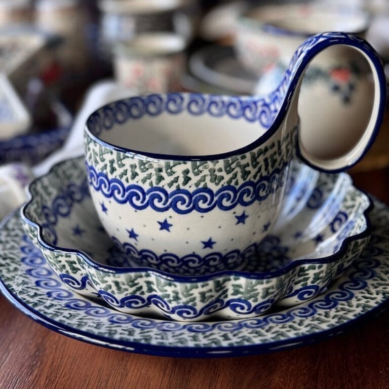 Bowl, Round, Loop Handle, 16 oz in "Blue Sweetgum" by Ceramika Artystyczna | A845-2545X
