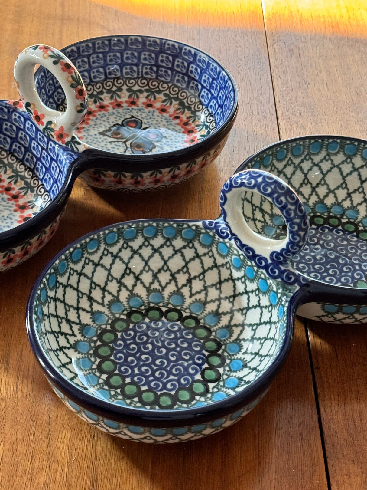 Bowl, Round, Double, Serving, 9" in "Butterfly Parade" by Ceramika Artystyczna | A942-U1493