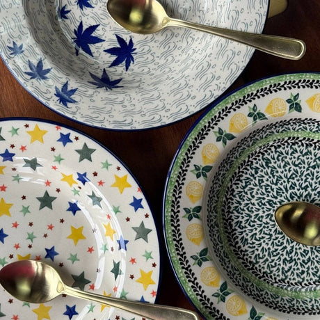 Plate, Round, Soup Plate, 9.25" in "Lemons and Leaves" by Ceramika Artystyczna | A014-2749X