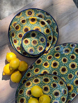 Platter, Oval, 14.75" x 8.5" in "Sunflower Field" by Ceramika Artystyczna | A205-U4737